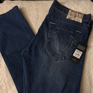 True Religion Men's Dark Blue Straight Jeans